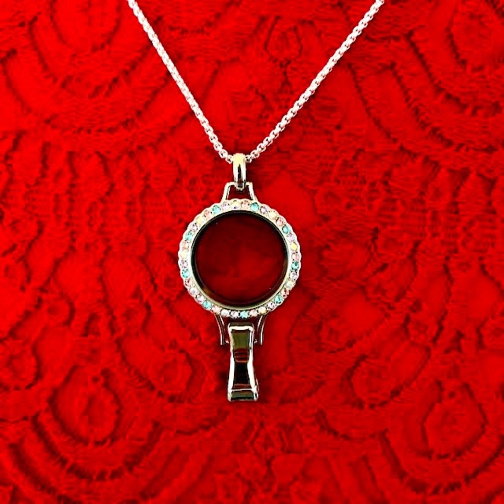 Origami Owl Lanyard with Solid Silver Face